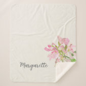 Pink Orchid Floral Design – Elegant Botanical Art シェルパブランケット (正面)