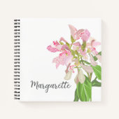 Pink Orchid Floral Design – Elegant Botanical Art ノートブック (正面)