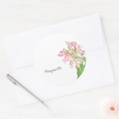 Pink Orchid Floral Design – Elegant Botanical Art ラウンドシール (封筒)
