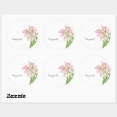 Pink Orchid Floral Design – Elegant Botanical Art ラウンドシール (シート)