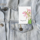Pink Orchid Floral Design – Elegant Botanical Art 缶バッジ (インサイチュ)