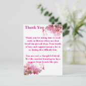 Pink Orchid Floral Funeral Sympathy サンキューカード (スタンド正面)