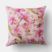 pink orchid floral pattern クッション (裏面)