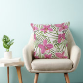 pink orchid floral pattern クッション (椅子)
