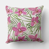 pink orchid floral pattern クッション (裏面)