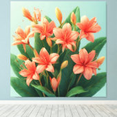 Pink Orchid Flower Arrangement キャンバスプリント (インサイチュ (ウッドフロア))