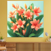 Pink Orchid Flower Arrangement キャンバスプリント (インサイチュ (リビング))