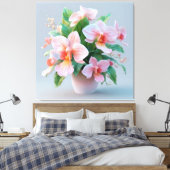 Pink Orchid Flower Arrangement キャンバスプリント (インサイチュ (寝室))