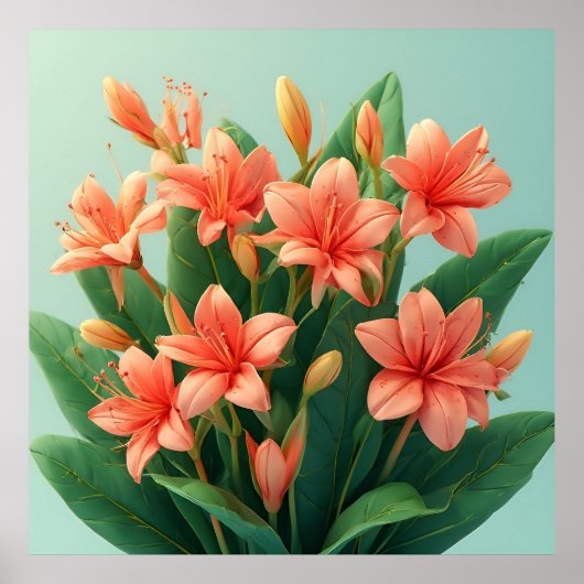 Pink Orchid Flower Arrangement ポスター (正面)