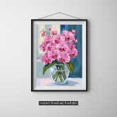 Pink Orchid Flower Bouquet Watercolor ポスター