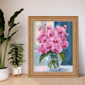 Pink Orchid Flower Bouquet Watercolor ポスター