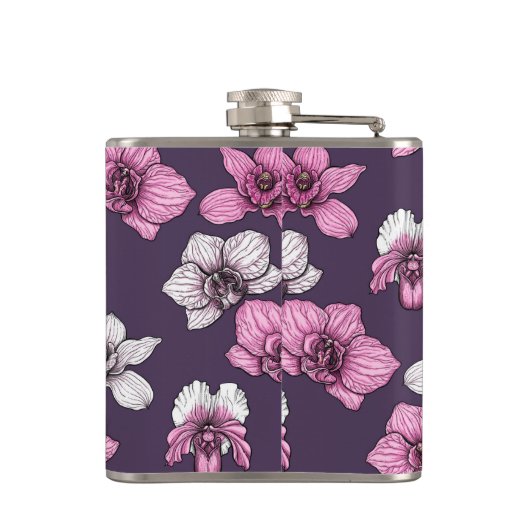 Pink orchid flowers フラスク (裏面)