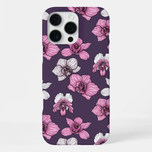 Pink orchid flowers iPhoneケース (裏面)