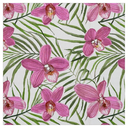 Pink orchid pattern ファブリック (見本)