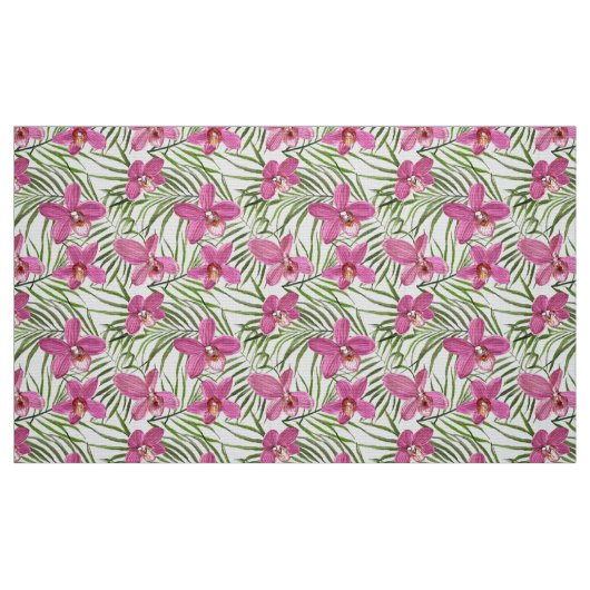 Pink orchid pattern ファブリック (ファットクウォーター)