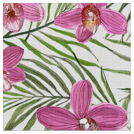 Pink orchid pattern ファブリック