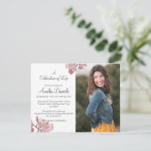 Pink Orchid Photoお祝いof Life Card 招待状 (スタンド正面)