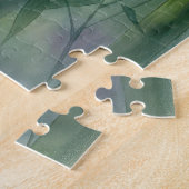 Pink Orchid Plant On Bamboo Background ジグソーパズル (側面)