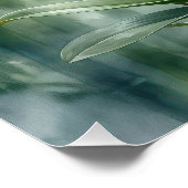 Pink Orchid Plant On Bamboo Background ポスター (コーナー)