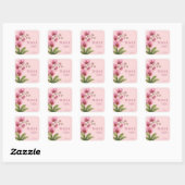Pink Orchid Square Business Thank You Sticker スクエアシール (シート)