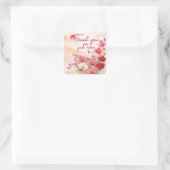 Pink orchid Thank You For your order スクエアシール (バッグ)