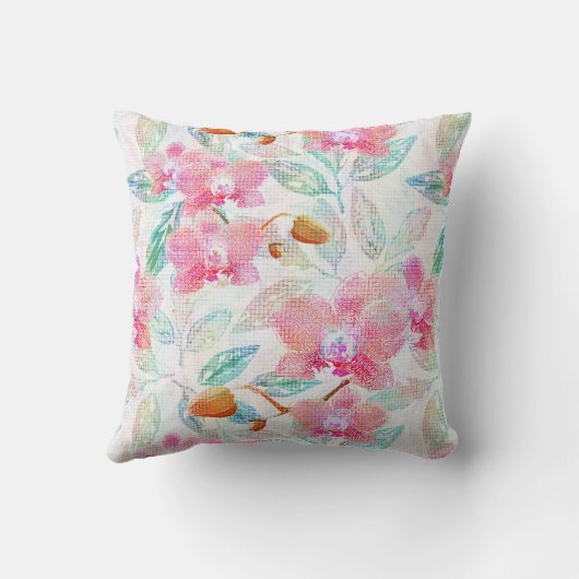 Pink orchids. クッション (裏面)