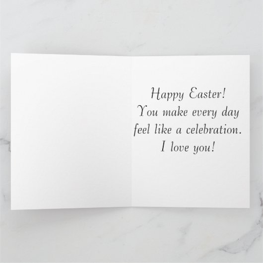 Pink Orchids “Happy Easter”  カード (内部)