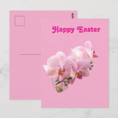 Pink Orchids “Happy Easter” ポストカード (正面/裏面)