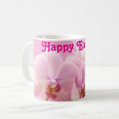 Pink Orchids “Happy Easter” Mug コーヒーマグカップ (正面左)