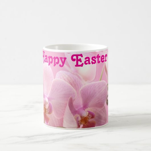 Pink Orchids “Happy Easter” Mug コーヒーマグカップ (中央)