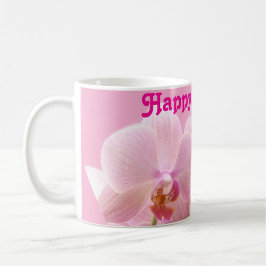 Pink Orchids “Happy Easter” Mug コーヒーマグカップ
