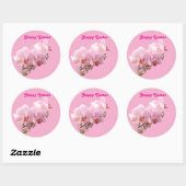 Pink Orchids “Happy Easter” Sticker ラウンドシール (シート)