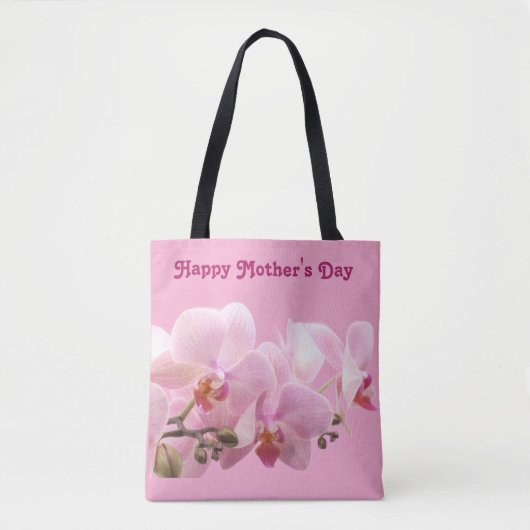 Pink Orchids “Happy Mother’s Day”- トートバッグ (正面)
