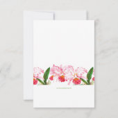 Pink Orchids Watercolor Wedding 出欠カード (裏面)