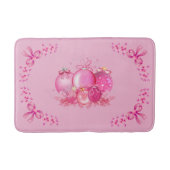 Pink Ornament Cluster Mat Holiday Bow Accent バスマット (正面)