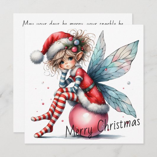 Pink Ornament Fairy – Holiday Card (正面/裏面)