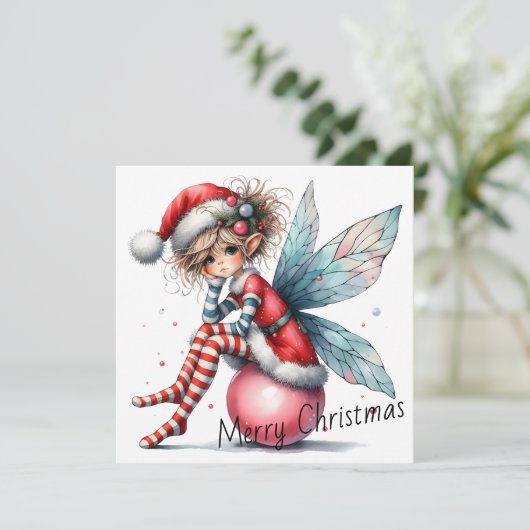 Pink Ornament Fairy – Holiday Card (スタンド正面)