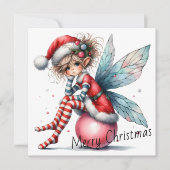 Pink Ornament Fairy – Holiday Card (正面)