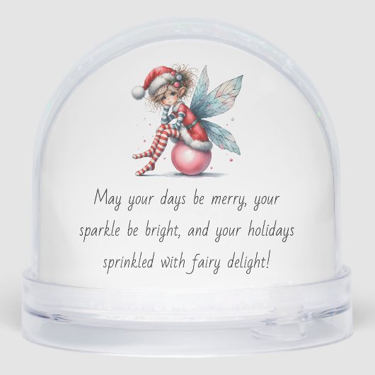Pink Ornament Fairy Snow Globe (裏面)