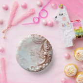 Pink Ornate Pearl and Floral ペーパーボウル (パーティー)