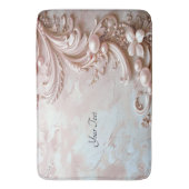 Pink Ornate Pearl and Floral Bath Mat バスマット (正面縦)