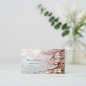 Pink Ornate Pearl and Floral Business Card 名刺 (スタンド正面)