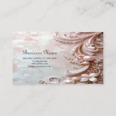 Pink Ornate Pearl and Floral Business Card 名刺 (裏面)