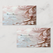 Pink Ornate Pearl and Floral Business Card 名刺 (正面/裏面)