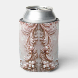 Pink Ornate Pearl and Floral Can Cooler 缶クーラー