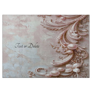 Pink Ornate Pearl and Floral Cutting Board カッティングボード