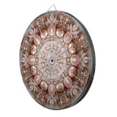Pink Ornate Pearl and Floral Dartboard ダーツボード (正面右)
