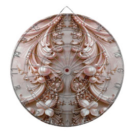 Pink Ornate Pearl and Floral Dartboard ダーツボード