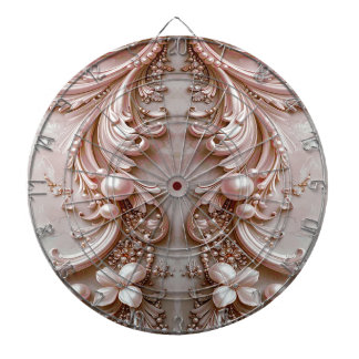 Pink Ornate Pearl and Floral Dartboard ダーツボード