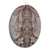 Pink Ornate Pearl and Floral Dartboard ダーツボード (正面左)